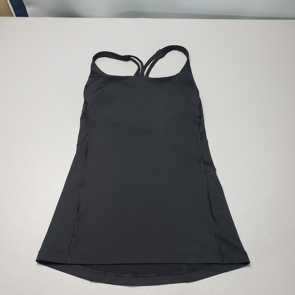 Lucy solid black work out tank top with built in bra women's size XS - Picture 9 of 9